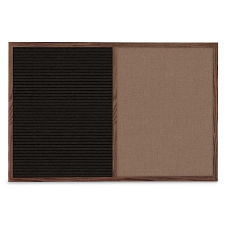 United Visual Products Slim Style Indoor Enclosed Corkboard, 36 UV504SC-GOLD-MEDGRY